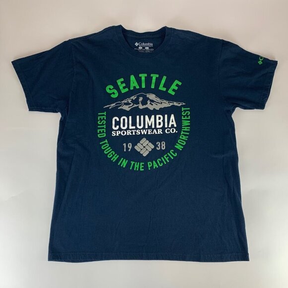 Columbia Sportswear Navy Blue Seattle Crewneck Shirt Mens Large - Picture 1 of 5